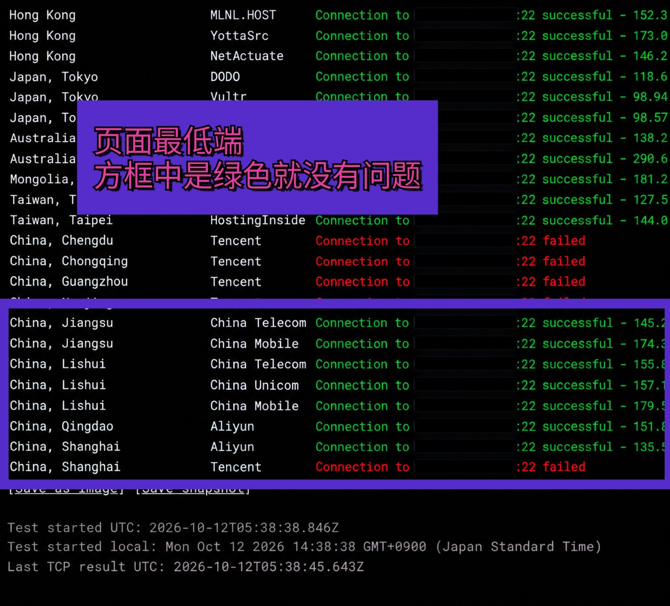 ping.pe 测试结果示例